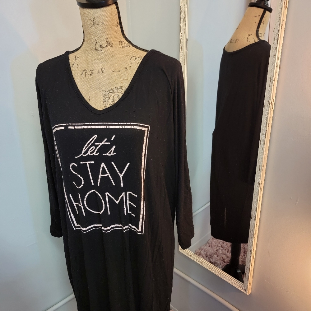 XXL Black Let's Stay Home Pajamas